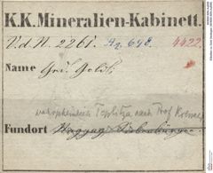 Etiketten zu Gold Gediegen (NHMW-MIN-Aq698)